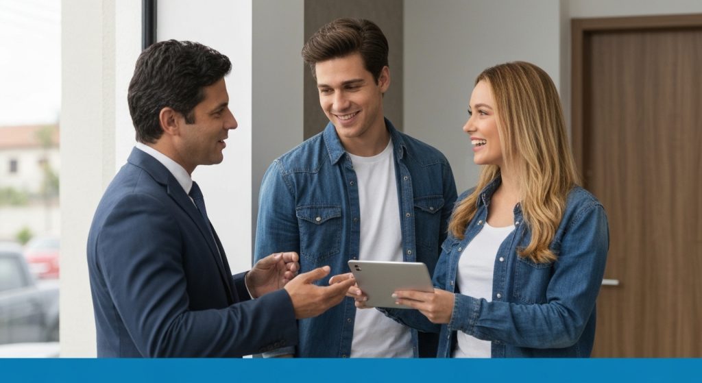 Casal feliz recebe as chaves da casa financiada pela Caixa Econômica Federal