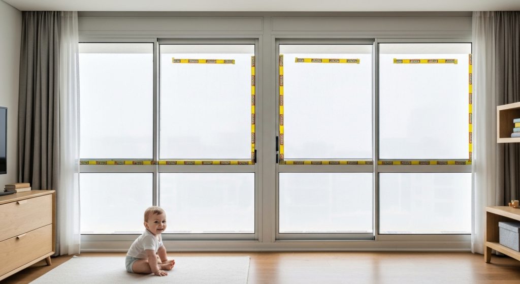 Apartamento seguro para bebês e crianças pequenas com adaptações de segurança.