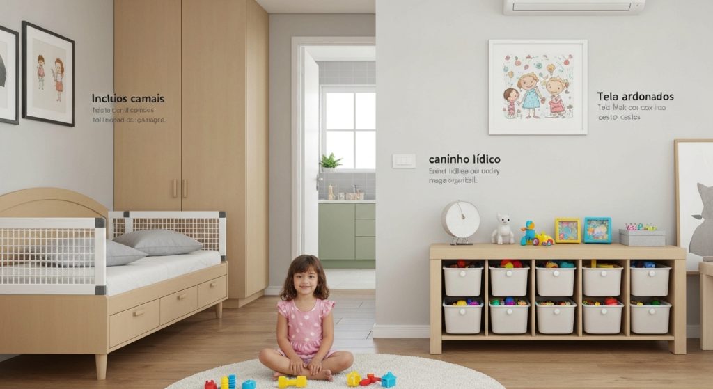 Apartamento seguro e adaptado para crianças brincarem com segurança