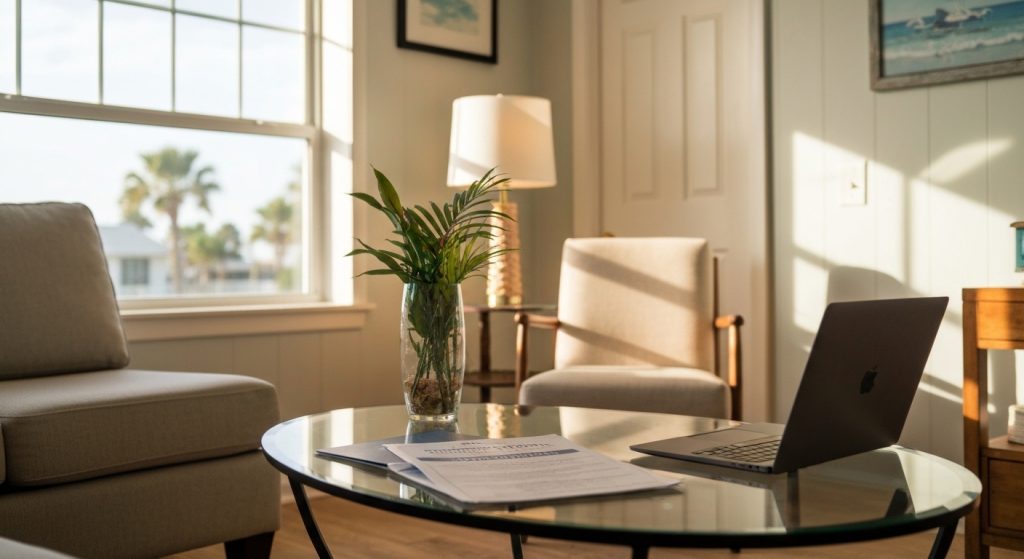 Ambiente de aluguel por temporada mobiliado e seguro.