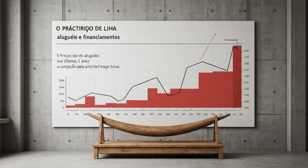 Balança comparando custo de aluguel com prestação de compra de imóvel
