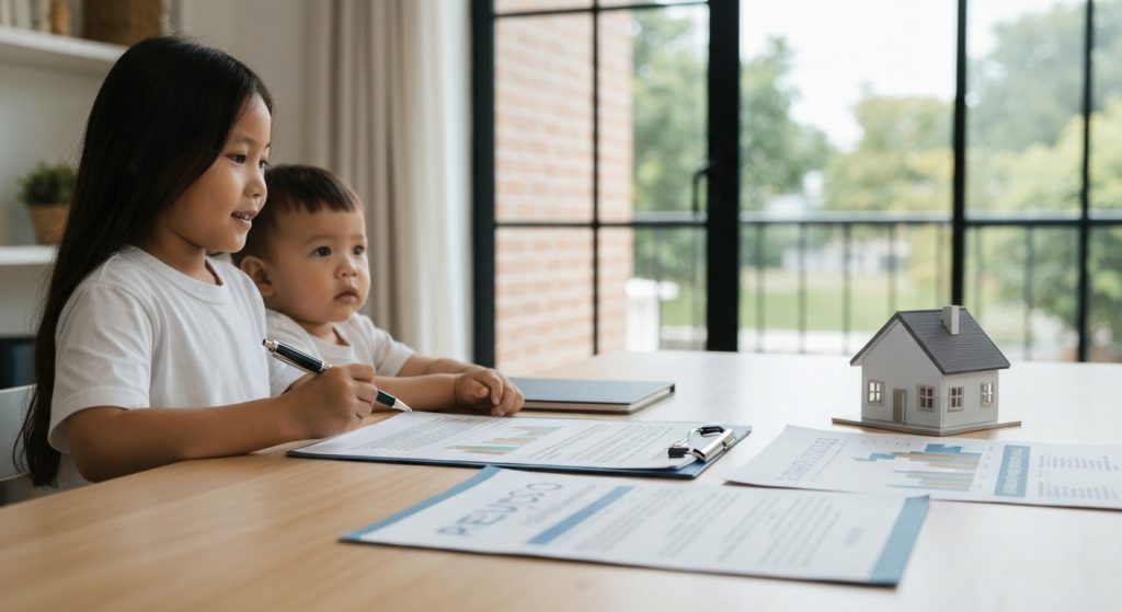 Família analisando como amortizar financiamento imobiliário para economizar em juros