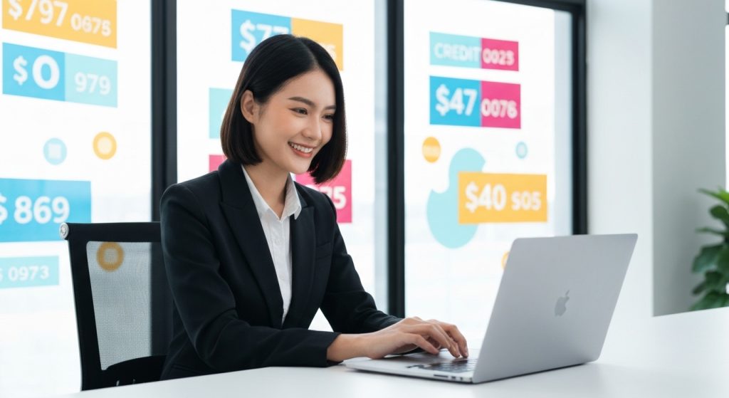 Pessoa acessando consulta de CPF e score de crédito online para análise financeira