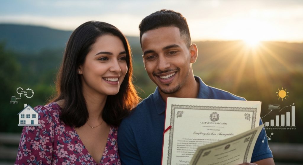 Planejamento financeiro familiar para emergências e objetivos de longo prazo.