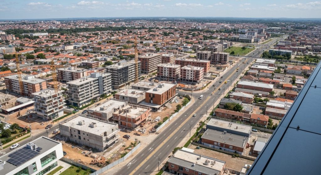 Representação visual de crescimento regional impulsionando investimento imobiliário seguro e rentável.