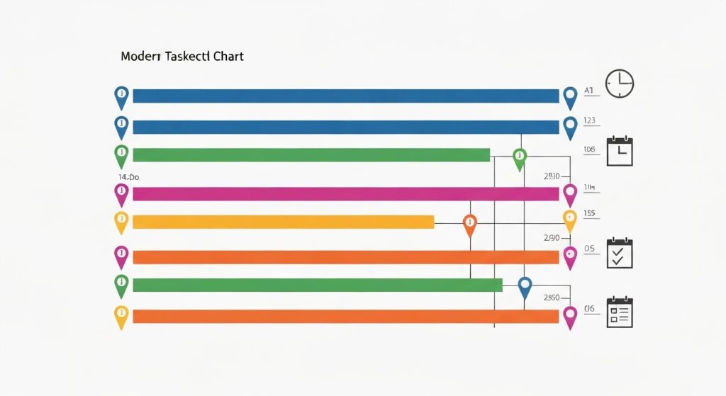 Gráfico de Gantt representando um cronograma de projeto
