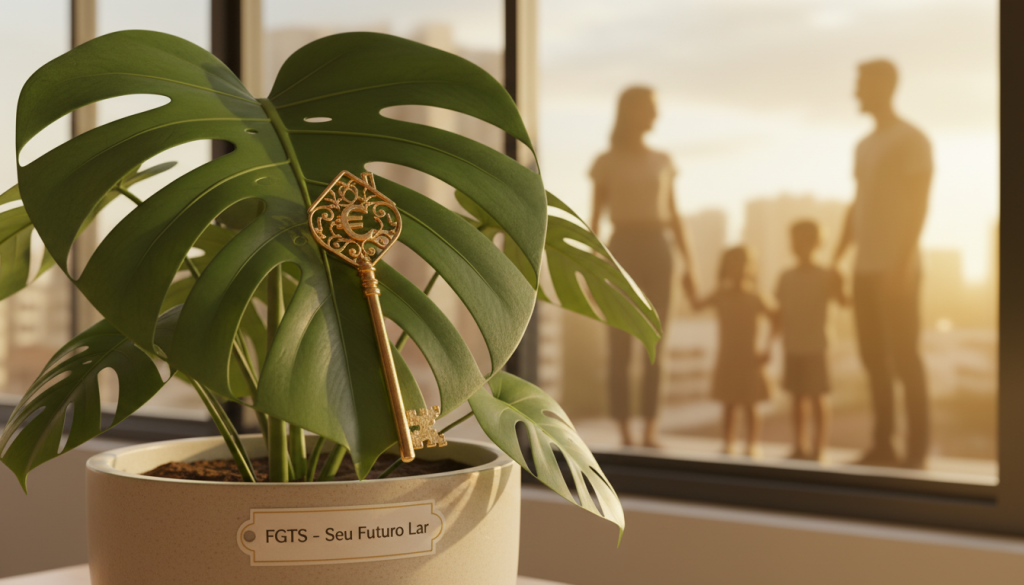 Chave dourada simbolizando a compra de imóvel com FGTS