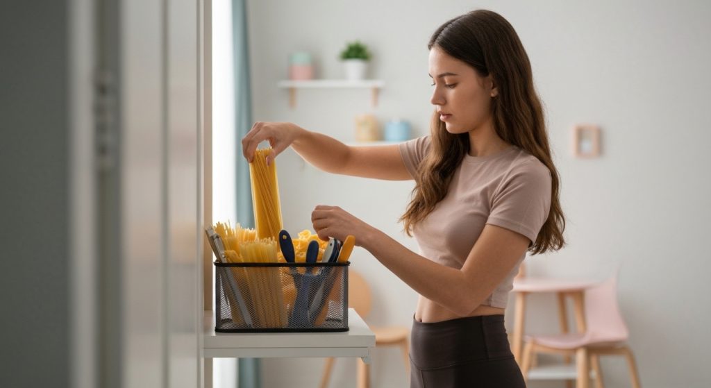 Jovem planejando orçamento para morar sozinha