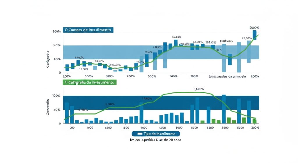 Gráfico comparando retorno de imóveis e renda fixa a longo prazo