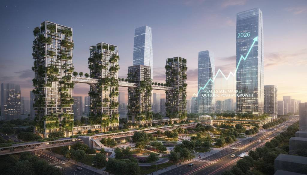 Cenário promissor do mercado imobiliário em 2026 com foco em sustentabilidade e crescimento