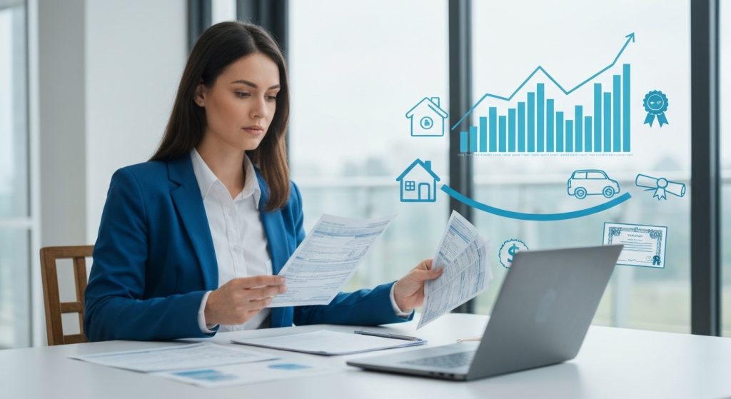 Pessoa organizando finanças para realizar sonhos