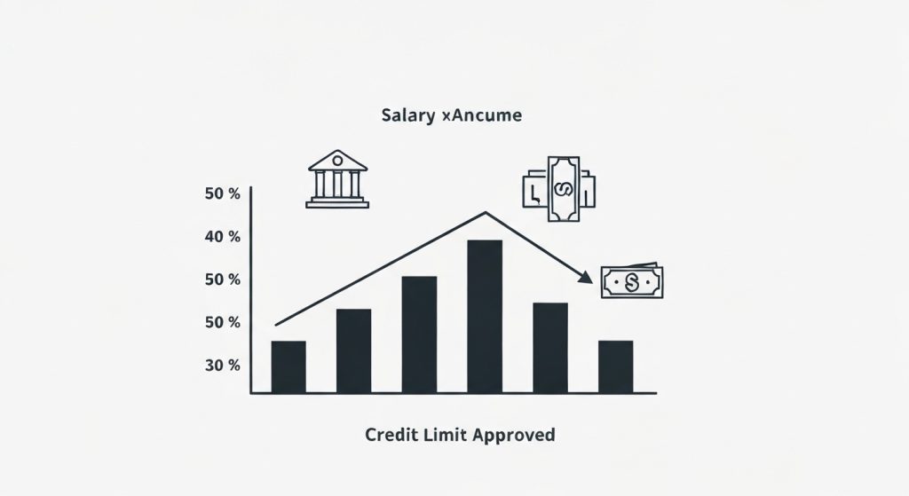 Gráfico ilustrando o limite de crédito aprovado com base no salário