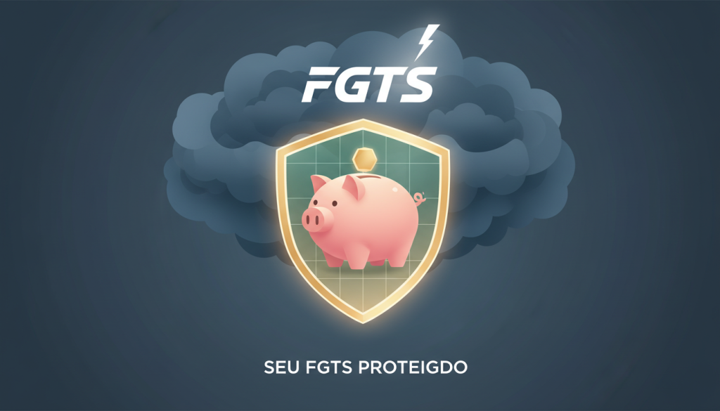 Ilustração de reserva de emergência protegendo contra imprevistos financeiros relacionados ao FGTS