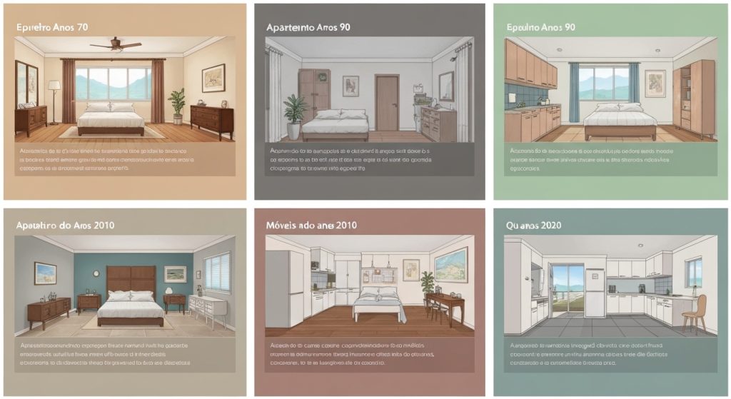 Evolução do tamanho médio dos apartamentos no Brasil ao longo das décadas.