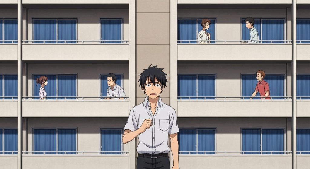 Representação visual de conflitos e brigas comuns em condomínios entre vizinhos e com o síndico.