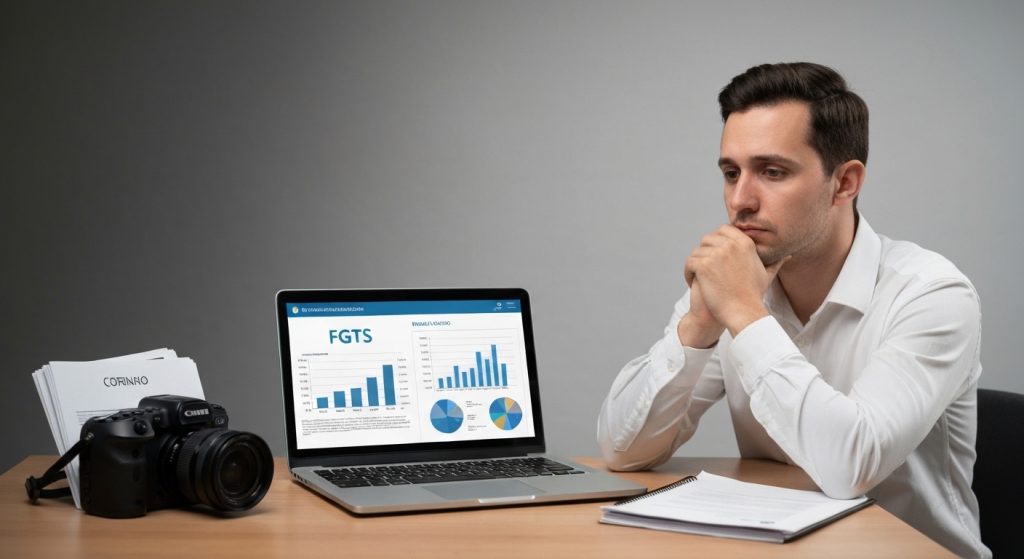 Trabalhador analisando opções financeiras com FGTS