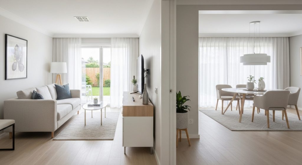 Imóvel moderno e valorizado, pronto para venda com decoração neutra e iluminação natural
