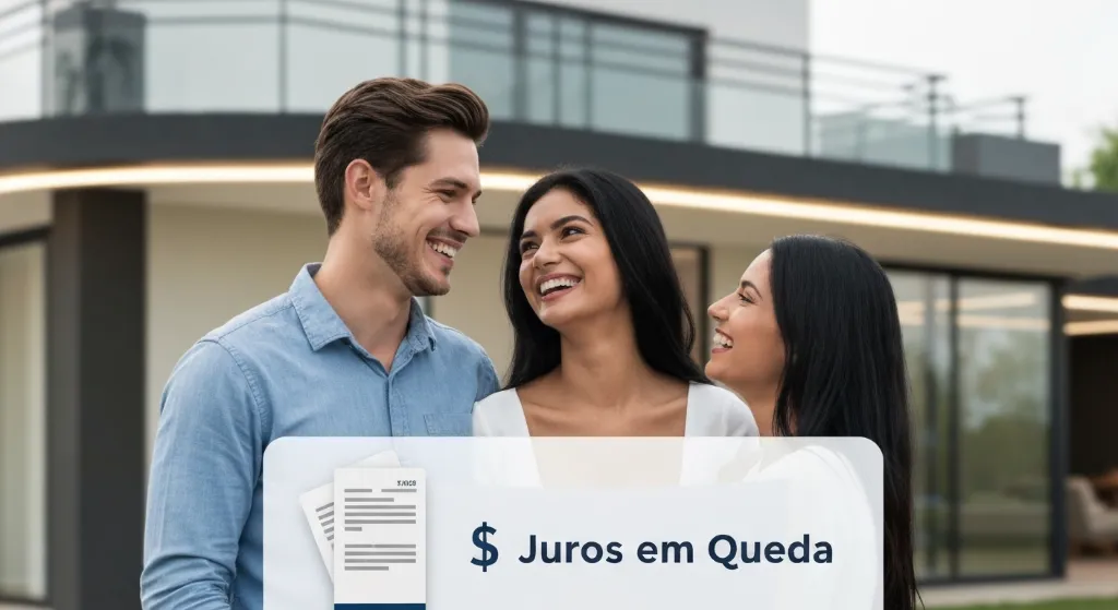 Casal planejando a compra de imóvel com a taxa Selic alta