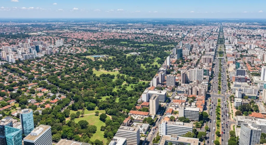 Comparativo visual aéreo entre Asa Sul e Asa Norte de Brasília em 2026, destacando diferenças de infraestrutura e estilo de vida.