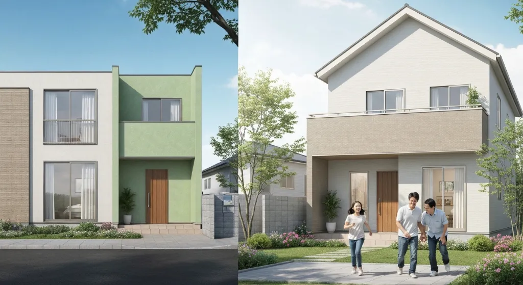 Comparativo visual entre imóvel na planta e imóvel pronto