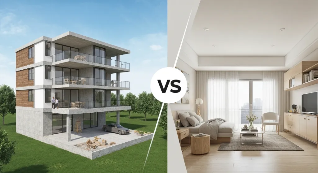 Comparação entre comprar imóvel na planta e imóvel pronto