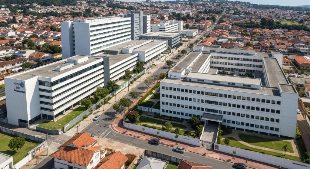 Bairro com hospitais e escolas de qualidade, refletindo valor imobiliário.