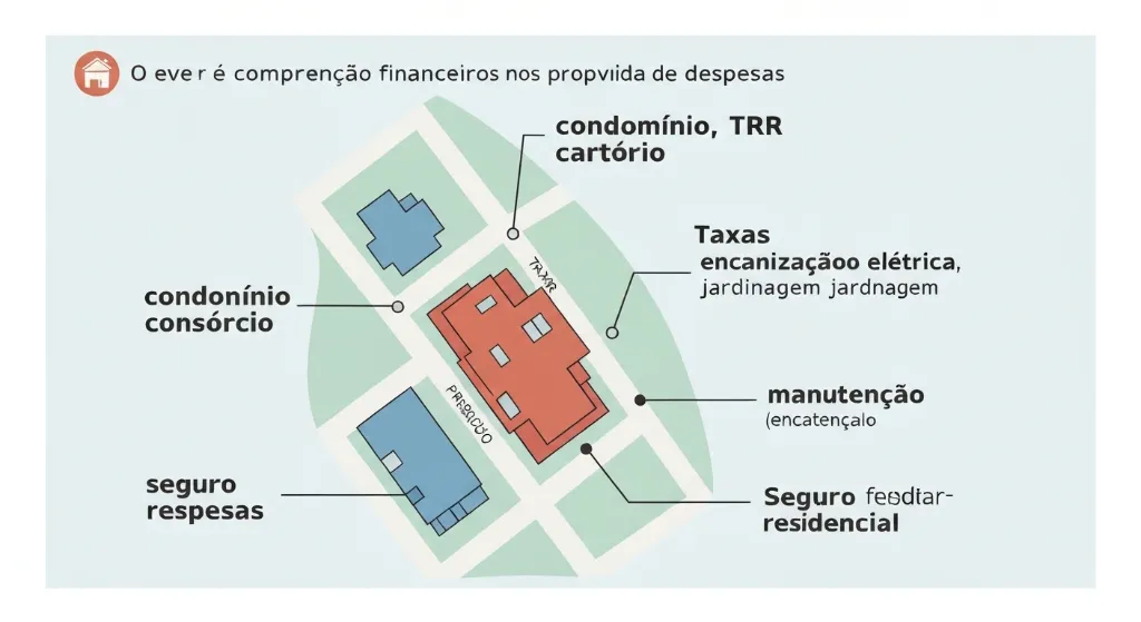 Ilustração gráfica dos custos ocultos na posse de um imóvel.