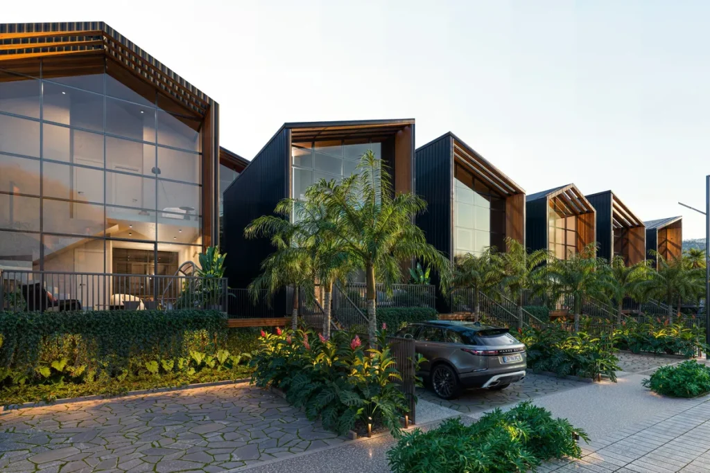 Vista arquitetônica do Tekoá Boutique Residences em Bananeiras, integrando luxo, natureza e a essência da L'Occitane au Brésil.