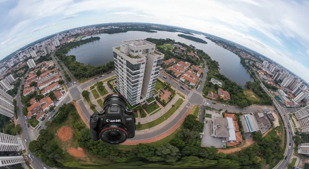 Edifício residencial moderno em Brasília com vista para o Lago Paranoá
