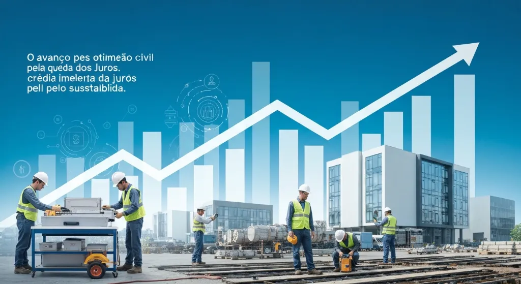 Setor da construção civil em 2026, impulsionado por crédito e queda de juros.