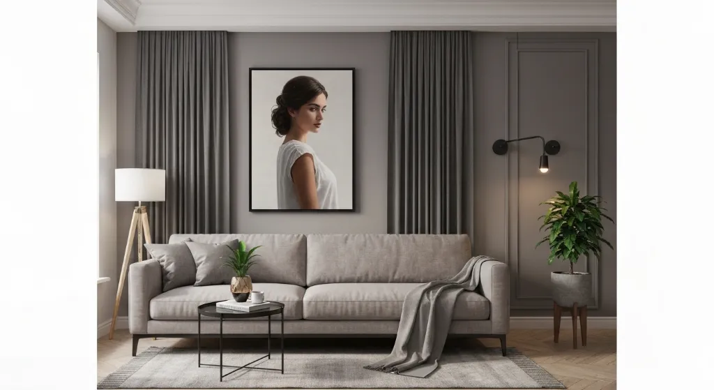 Sala de estar decorada profissionalmente com estilo moderno e elementos de personalidade.