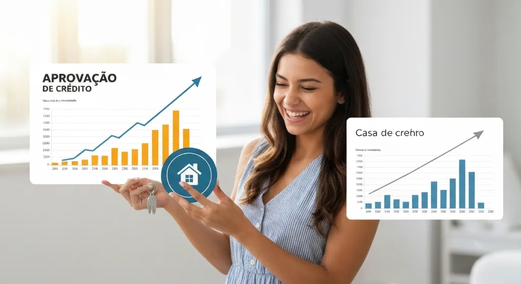 Pessoa com chaves de casa nova após aprovação de financiamento