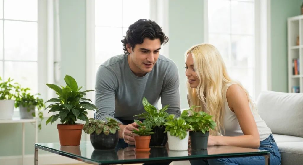 Casal jovem analisando plantas de imóvel