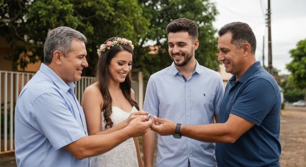 Casal recebe chaves de imóvel de familiares como compra com FGTS