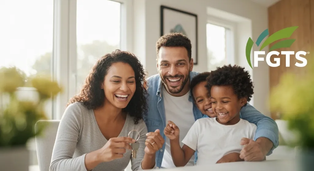 Família feliz recebe chaves de casa nova financiada com FGTS