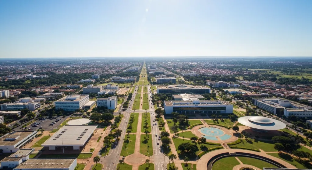 Vista aérea de Brasília com destaque para qualidade de vida em 2026
