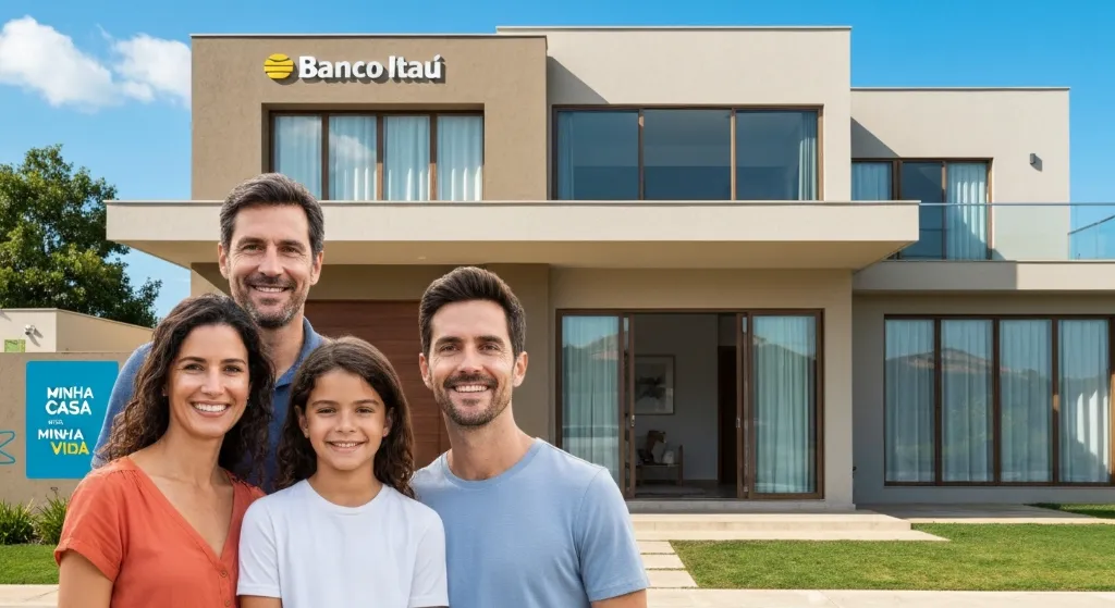 Família feliz realizando o sonho da casa própria com Minha Casa Minha Vida e Itaú