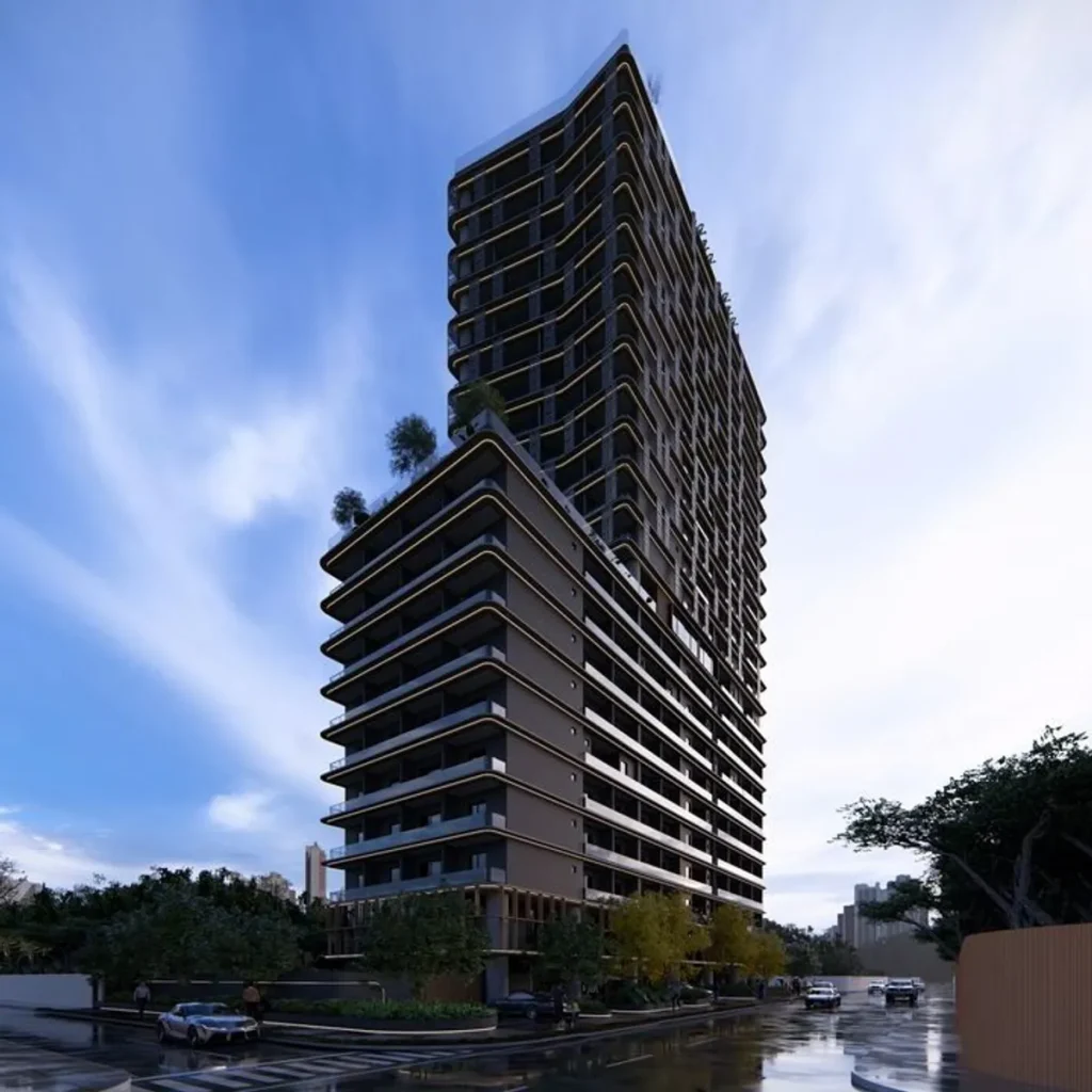 Vista aérea de cidade nordestina com condomínios modernos e praia, simbolizando o crescimento do mercado imobiliário.