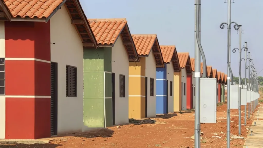 Família brasileira celebra a conquista da casa própria através do programa Minha Casa Minha Vida.