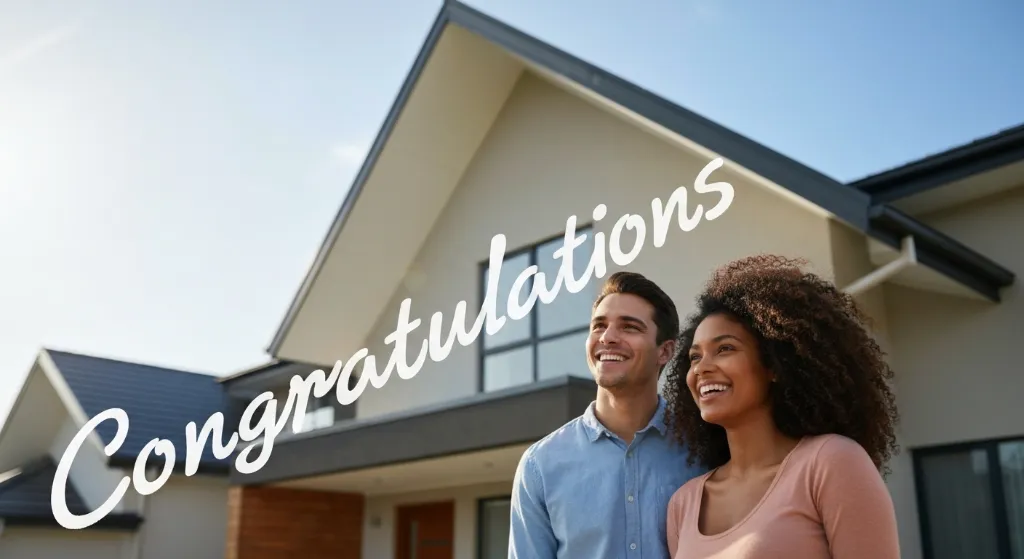 Casal feliz comprando casa com FGTS