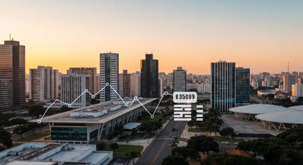 Horizonte de Brasília com foco em financiamento imobiliário