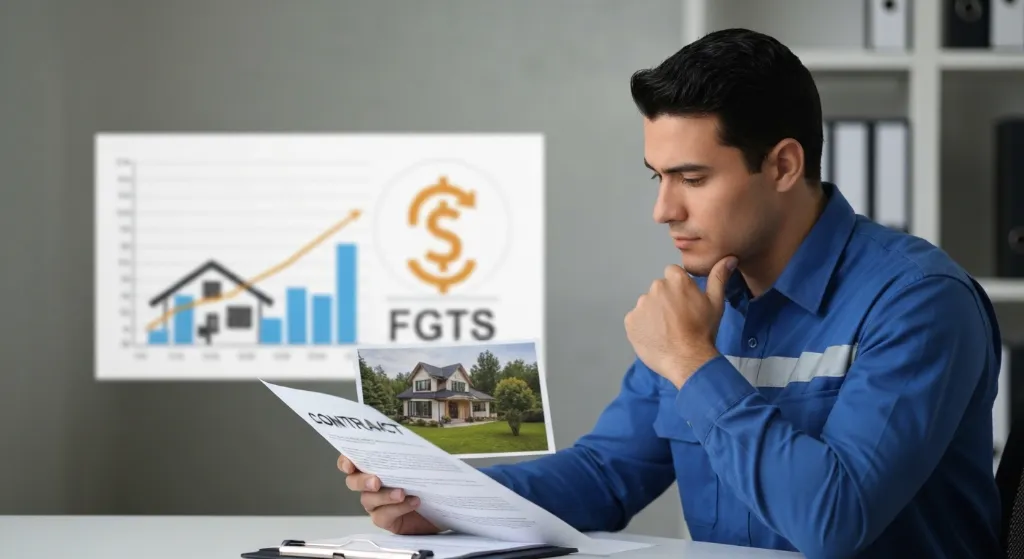 Trabalhador analisando uso de FGTS para imóvel