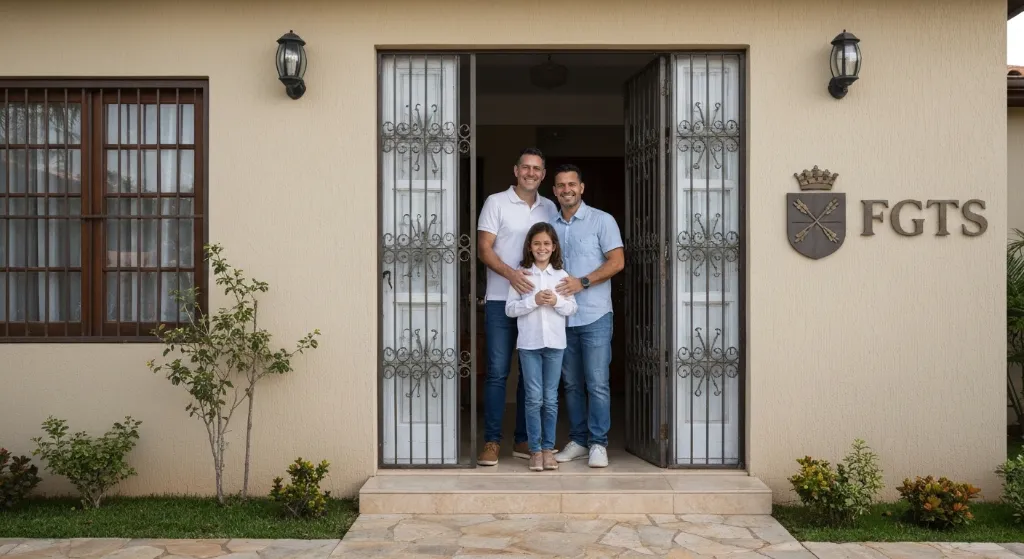 Família realizando o sonho da casa própria com o uso do FGTS