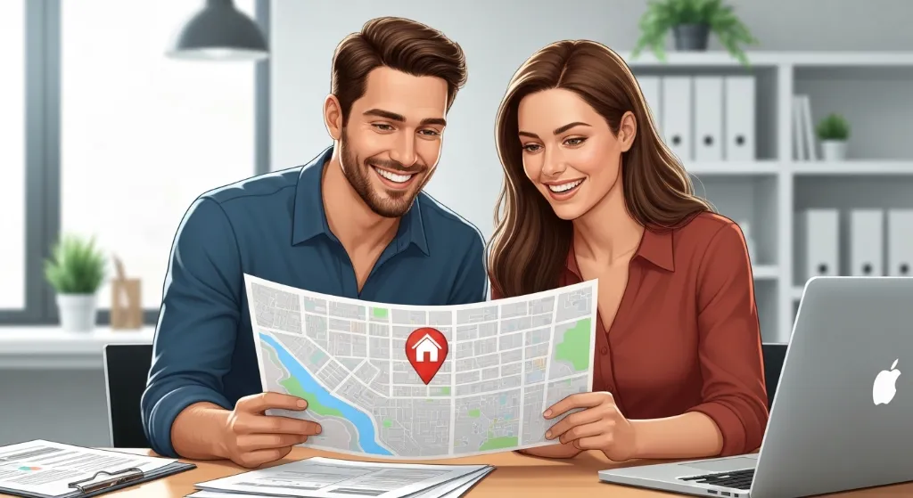Casal planejando comprar um imóvel em outra cidade usando FGTS