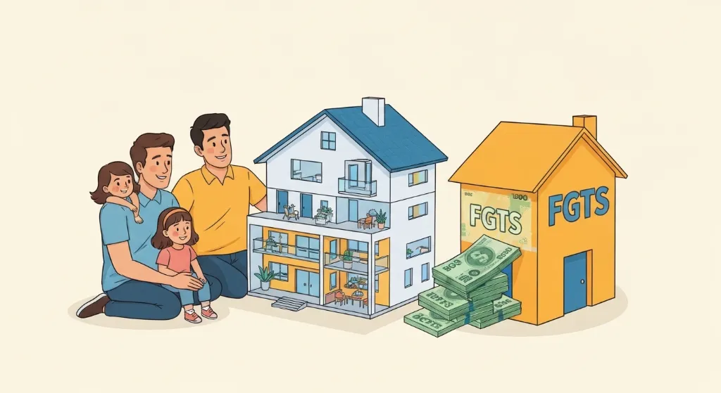 Família realizando o sonho da casa própria usando FGTS para comprar imóvel na planta.