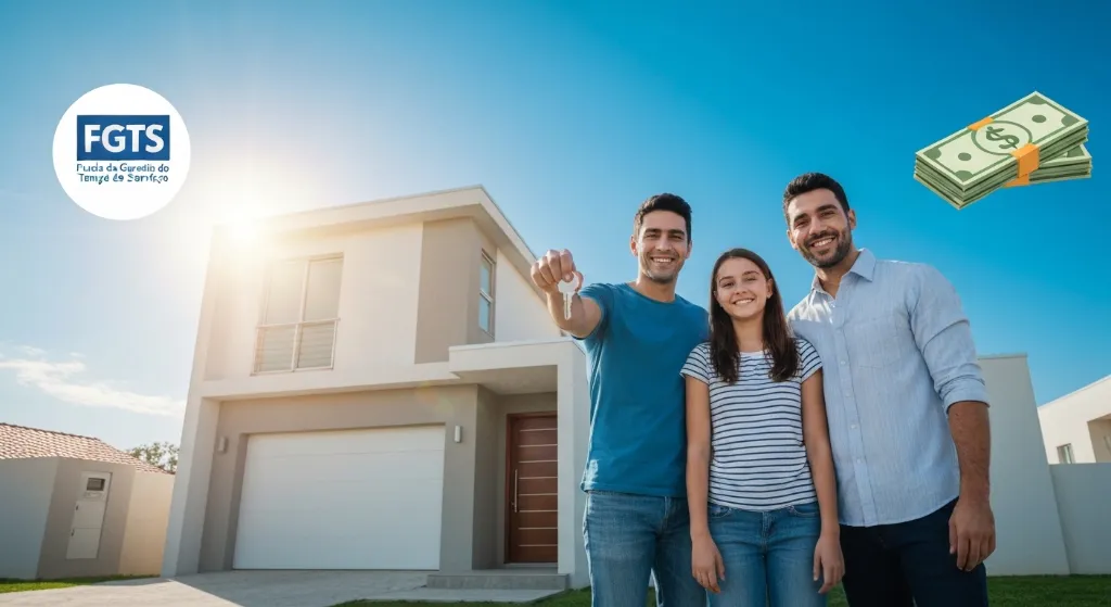 Família comprando imóvel à vista com FGTS