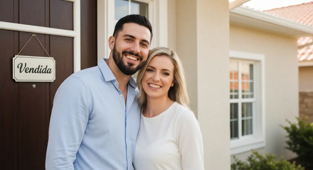 Casal feliz compra seu primeiro imóvel usando FGTS