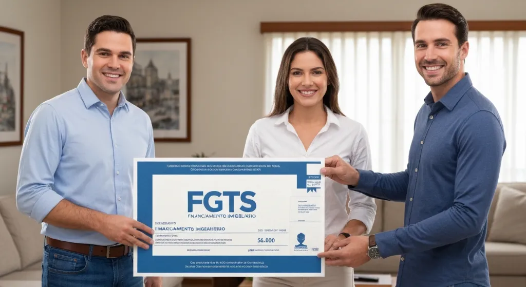 Casal comemora alívio financeiro usando FGTS no financiamento imobiliário
