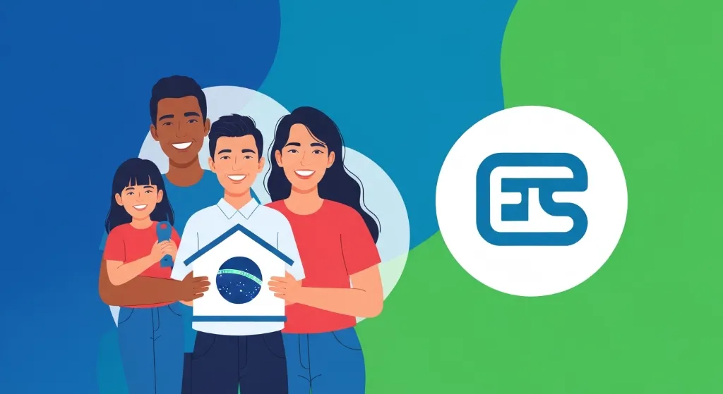 Família feliz celebra a aquisição de uma casa usando FGTS