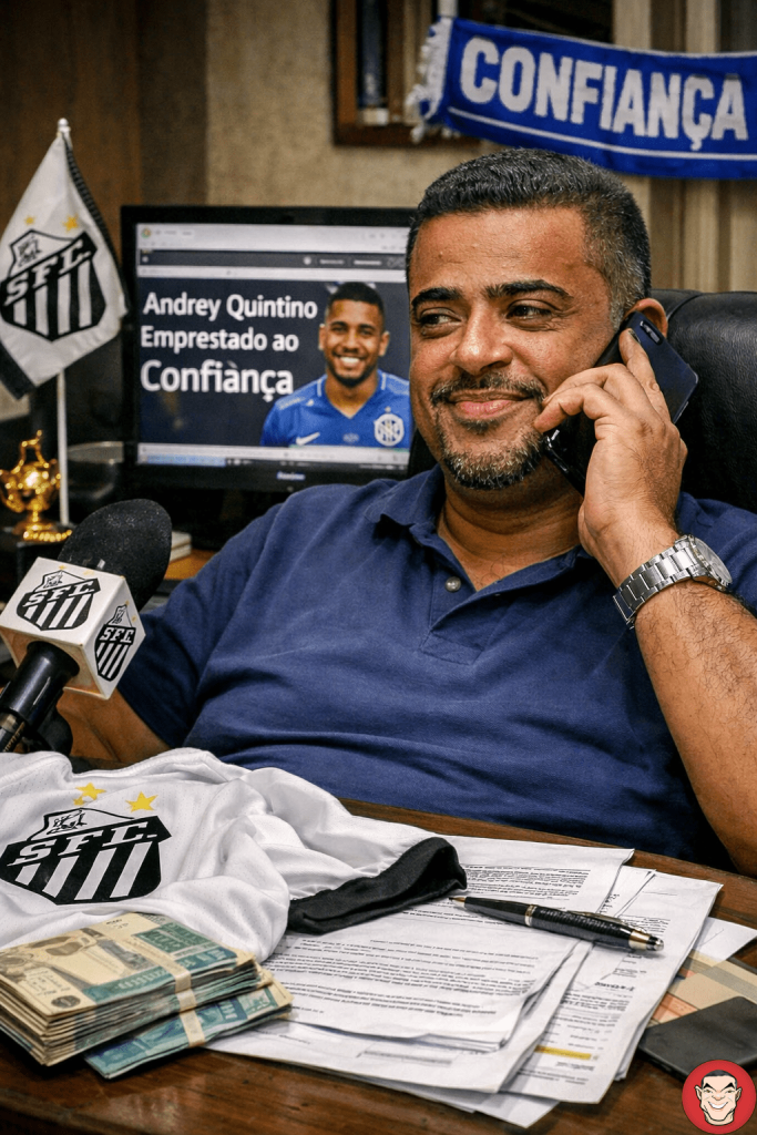 Jogador do Santos em frente à Caixa Econômica Federal